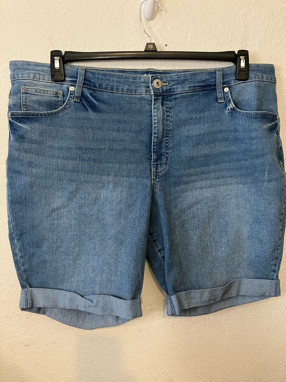 Style & Co. Light Blue Denim Roll-Cuff Bermuda Shorts